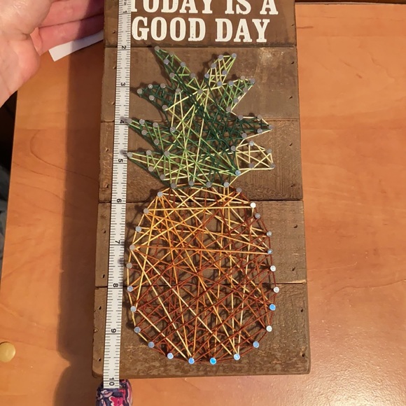 🌟NWT🌟TODAY IS A GOOD DAY Pineapple🍍String on Nails Wooden Wall Art🍍HOST PICK - Picture 13 of 16